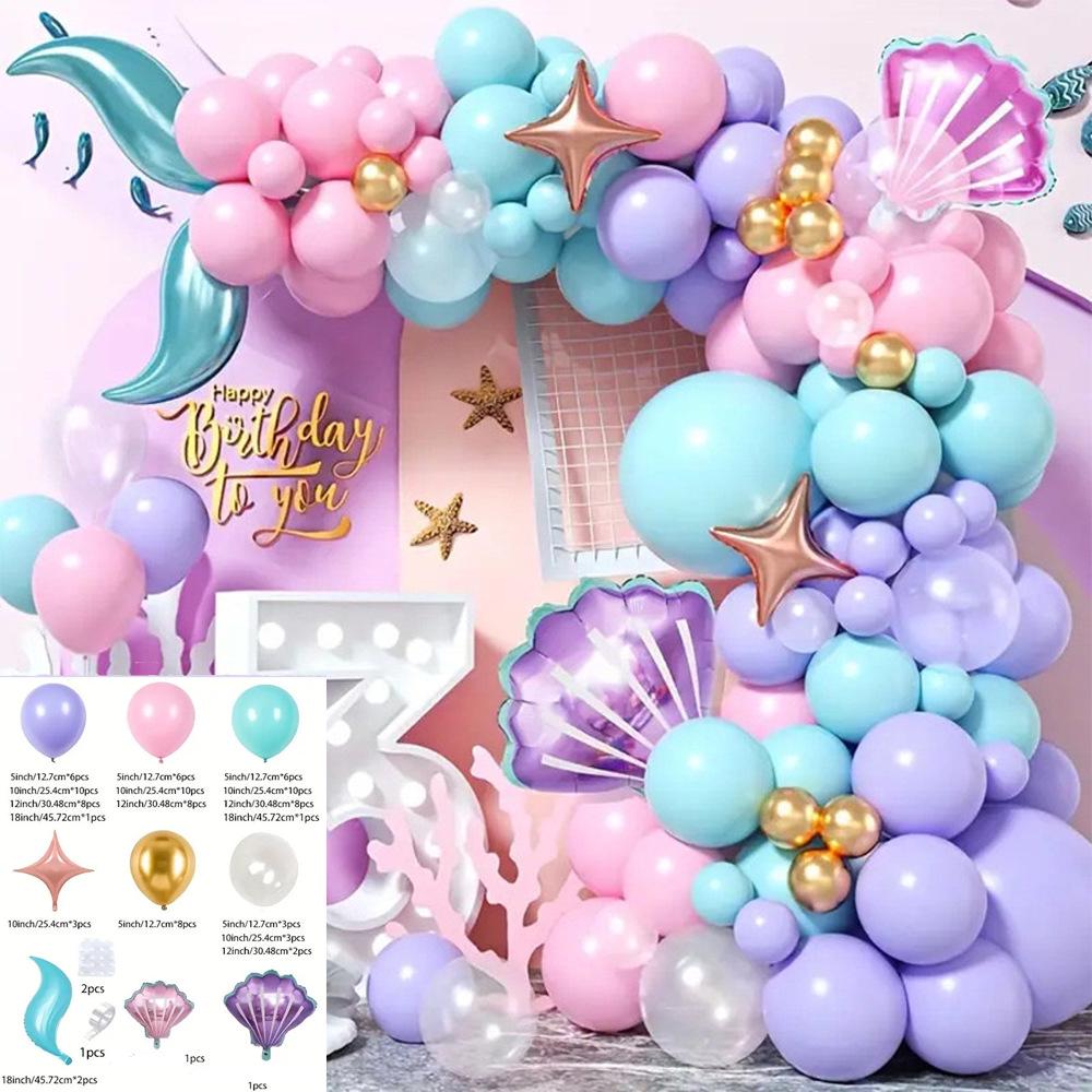Mermaid Ocean Theme Balloon Garland Set for Birthdays and Weddings
