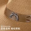 New fashionable versatile sunscreen sunshade summer denim straw hat big brim top hat denim hat
