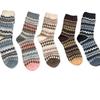 Calcetines de Lana Argyle con Volantes Estilo Fair Isle Nórdico - Abrigo, Retro, Estilo Étnico Ropa de Invierno