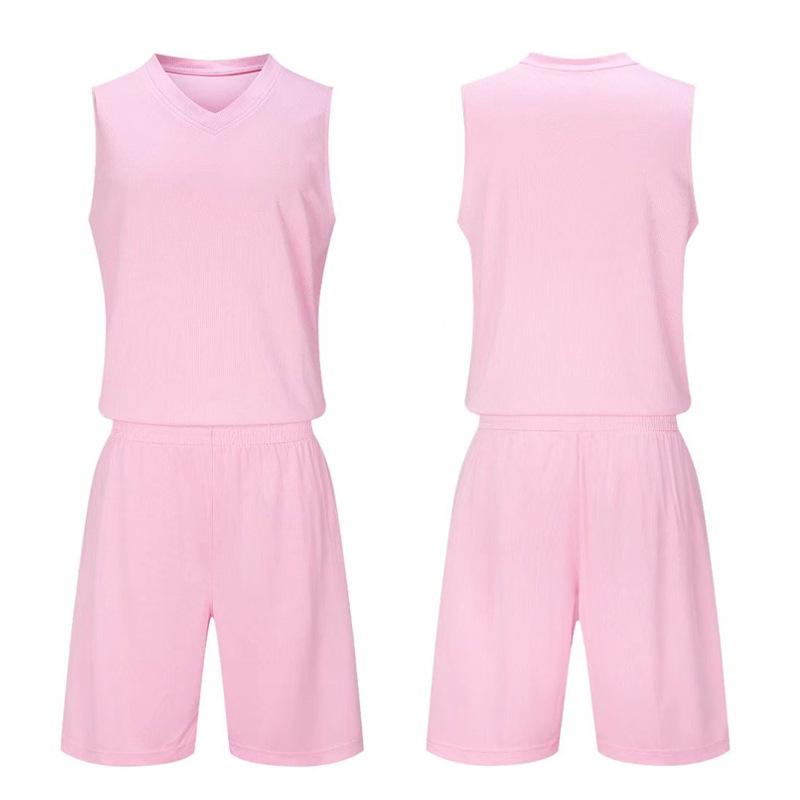 Solid color basketball jersey set Men's and children's adult light board competition training team jersey Quick-drying sweat-absorbing breathable 