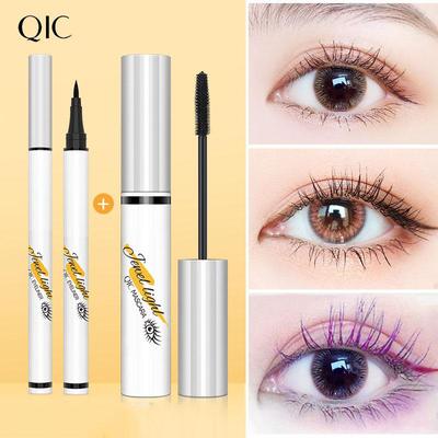 Color Eyeliner Mascara Set Combination Waterproof and Non-smudge Thick Curling Mascara