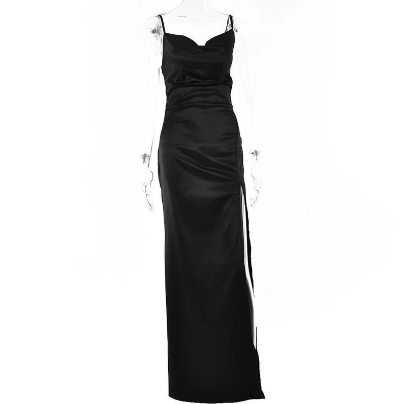 Fashion Wind Sexy Open Back Slit Formal Dress New Arrival Fashion Suspenders Irregular Long Dress Sexy Slip Dress