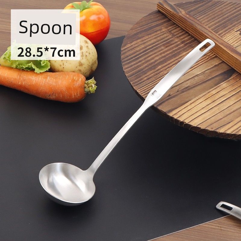 304 Stainless Steel Spoon Home Ladle Soup Spoon Hot Pot Spoon Soup Soup Colander Suit Large Spoon Deepening [304 Steel] Spoon