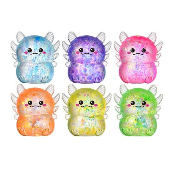 Axolotl Squeeze Toy Set, Stress Relief Toys for Adults Kids, Soft TPR Slow Rising Sensory Squeeze Balls for Anxiety Relief, Classroom Prizes Birthday