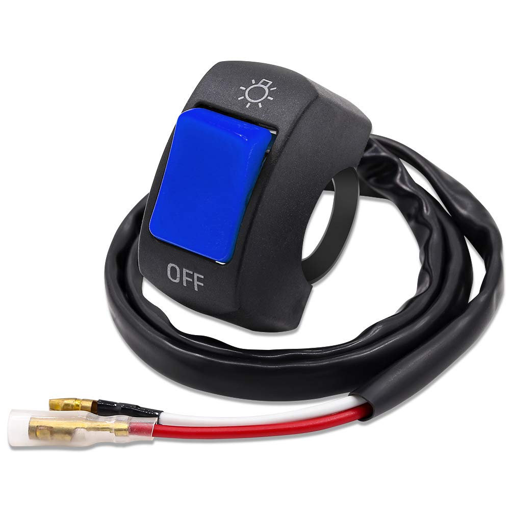 

Перемикач на кермо Aoling для мотоциклів DC12V 7/8 дюйма з керуванням терміналом Gibbon ON/OFF blue синій