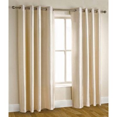 India Pack of 2 Royal Silky Cream Window Curtains with Stainless Steel Eyelets Curtain