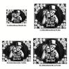 2D Flat lay  1 Gothic Wedding Banner and Photography Backdrop - Black and White Skeleton Couple with Roses and Spiderweb Design