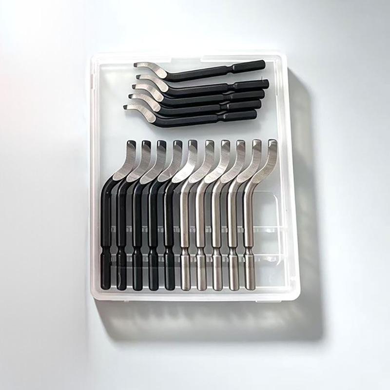 Handheld Metal & Plastic Deburring Tool with Scraper and Trimming Knife