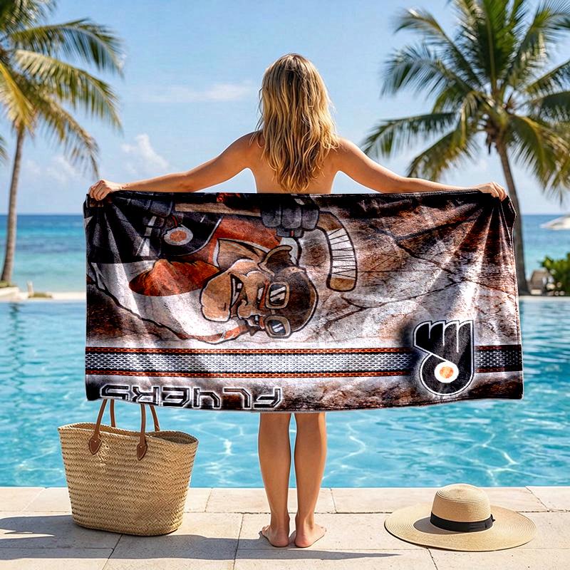 Hockey Beast Beach Towel Microfiber Beach Towel, Lightweight and Quick-Dry, for Summer Travel, Swimming Pool Fan Birthday Gift