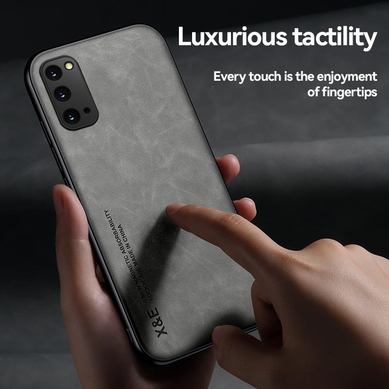 Luxusní kožené pouzdro pro Samsung Galaxy S20 Ultra FE S11E S10E S11 S10 S9 S8 Plus Nárazuvzdorný kovový kryt držáku plechu