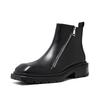 Men Luxury Fashion Chelsea Boots Black Trend Square Toe Shoes  Designer Original Leather Boot Cowboy Platform Ankle Botas