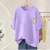 Summer Pure Cotton Short Sleeved Women's L-5XL Plus Size T-shirt Korean Style Simple Fashionable Versatile Ladies Clothing