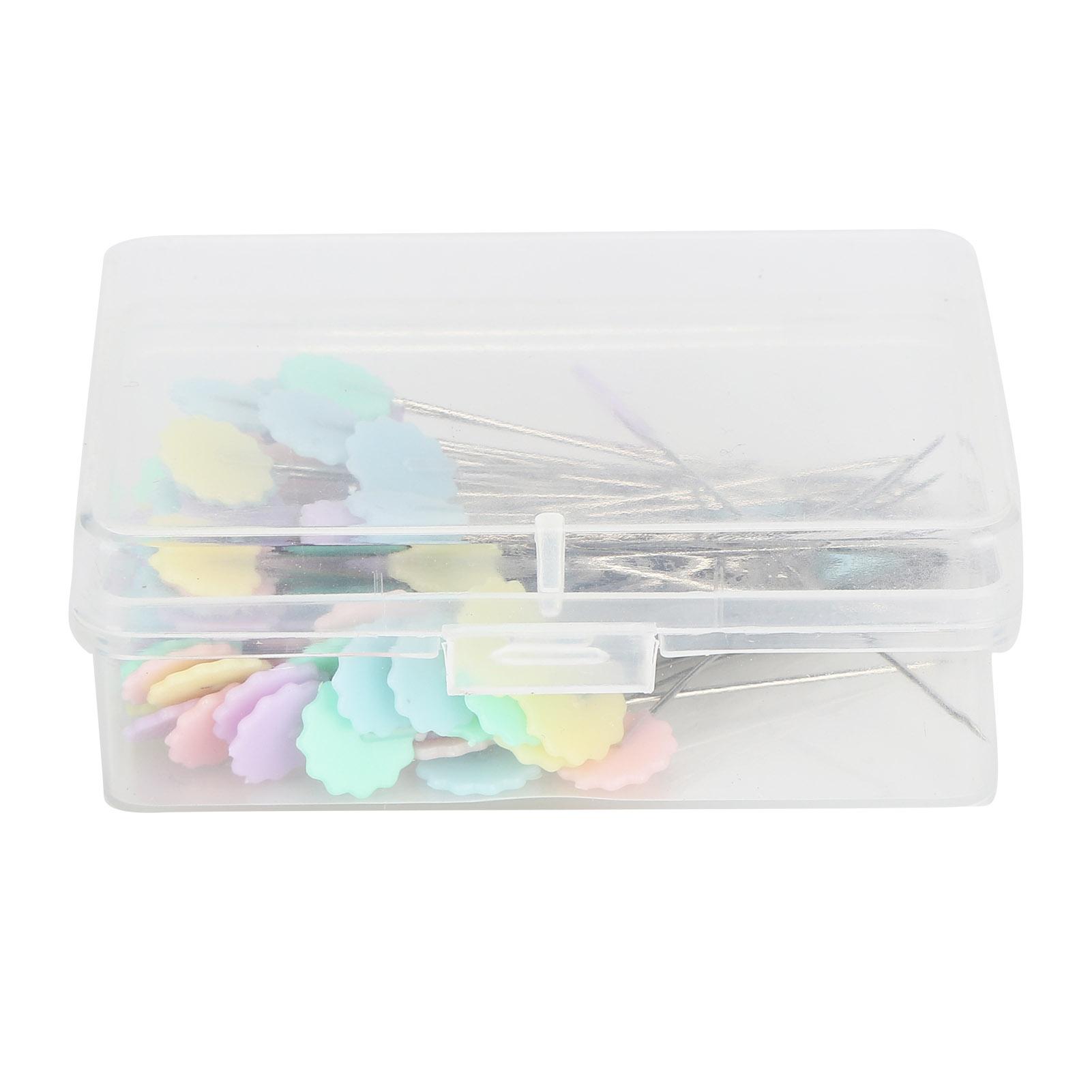 

100 шт. Булавки для шитья с головкой в виде цветка, прямые булавки с плоской головкой для квилтинга, для шитья, для DIY проектов №2