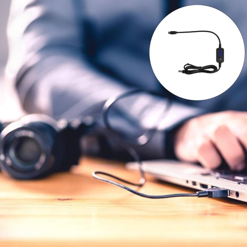 Type C To 5.5x2.5mm Charging Wire With Digital Display 5V 9V 12V 15V 20V Adjustable with 8 Connector Tip for Electronic