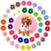 50/100pcs/lot Pet Dog Hair Bows Rubber Bands Petal Flowers Bows with Pearls Pet Dog Grooming Bows Dog Hair Accessories Product