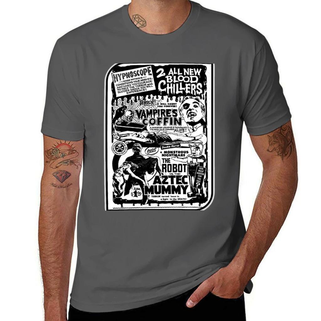 Vampires Coffin Robot Vs The Aztec Mummy Double Feature T-Shirt Big Size Simple T-Shirt