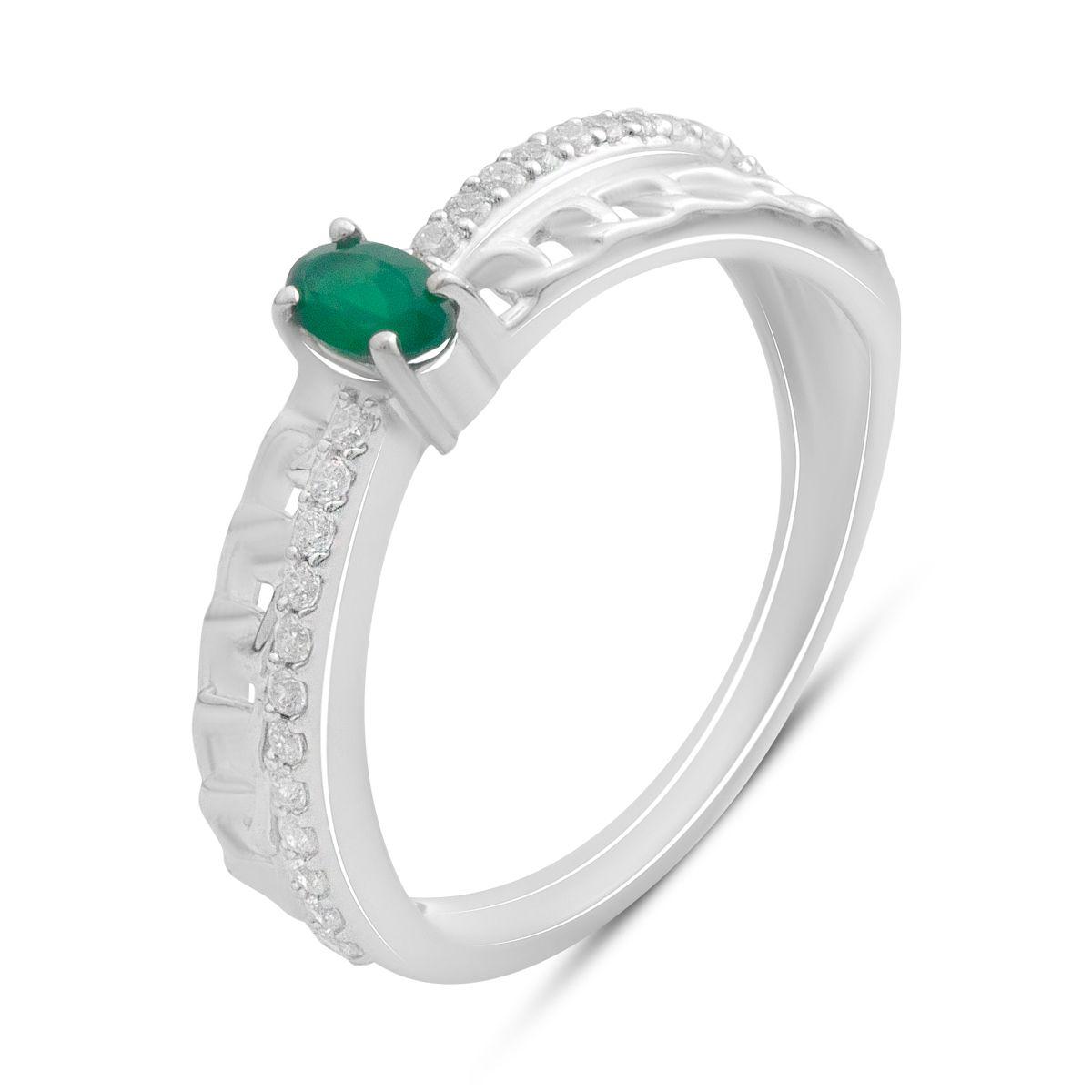 

Silver ring with natural agate 0.577ct, item weight 2.54 gr (2189527) 18.5 смарагдовий