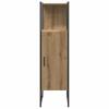 Bathroom Furniture Set with Shelf and Door 3 pcs Brown Particleboard