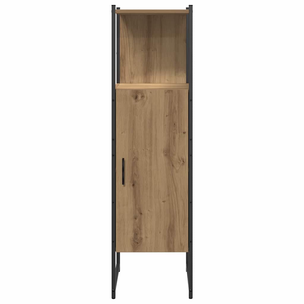 Bathroom Furniture Set with Shelf and Door 3 pcs Brown Particleboard
