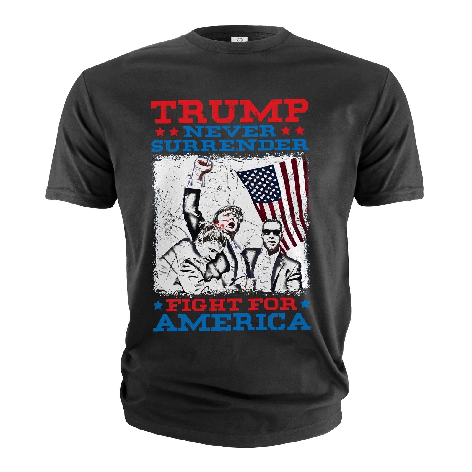 Mens Fight For America Shirt Donald Trump Shirt Trump Never Surrender Shirt XXL