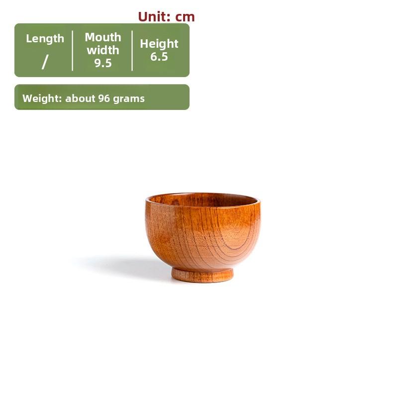 Retro Japanese-style Solid Wood Tableware Rice Bowl Household Large Soup Bowl Baby Wooden Bowl Sour Jujube Wood Adult Bowl
