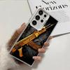 Gold Gun Bullets AK47 Handgun Shockproof Phone Case for Samsung Galaxy S26 Edge S25 Ultra S24 FE S23 Plus S21 Cover Anti Fall Fu
