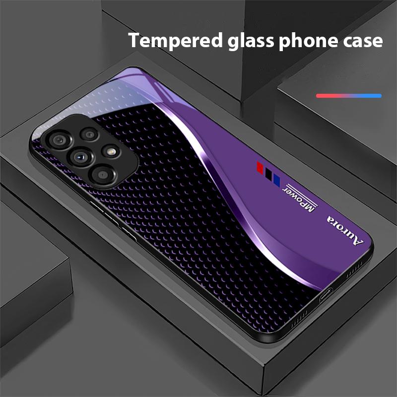 Creatieve Curve Voor Samsung Galaxy S 8 9 10 20 Plus 21 FE 22 23 24 Ultra S7 Edge Zwart Gehard Glas Telefoonhoesje Harde Schaal