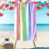 Colorful Waves with Daisies Beach Towel Quick-drying for Travel Outdoor Sports Jogging Beach and Swimming
