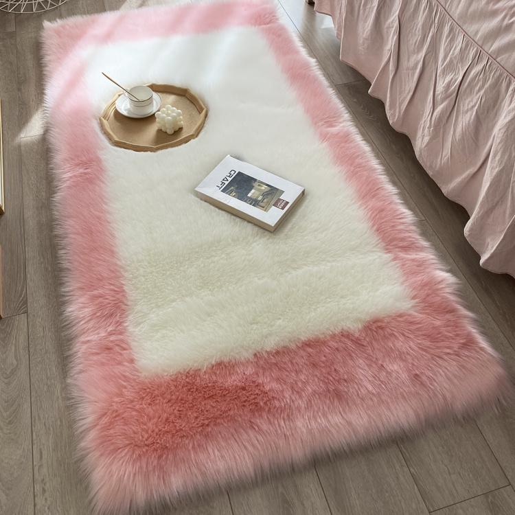 Coperta da letto semplice ed elegante a forma di schiena in finta lana per camera da letto, da comodino, per bovindo, balcone, a pelo lungo, per soggiorno, tavolino da caffè, tappeto da pavimento