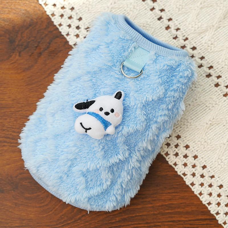 Winter Warm Pet Vest Cats Small Dogs - Cute Cartoon Style Fleece Lined Cozy Outfit In Multiple Colors