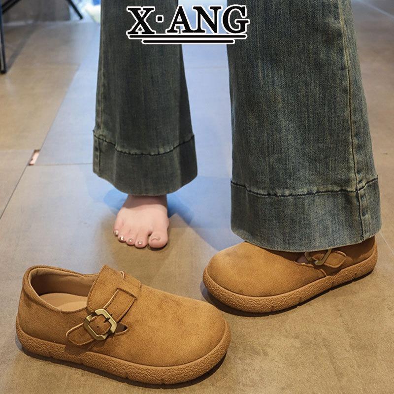 Cowhide Version All-inclusive New Autumn Shoes Women's One-pedal Lazy Single Shoes Casual Child