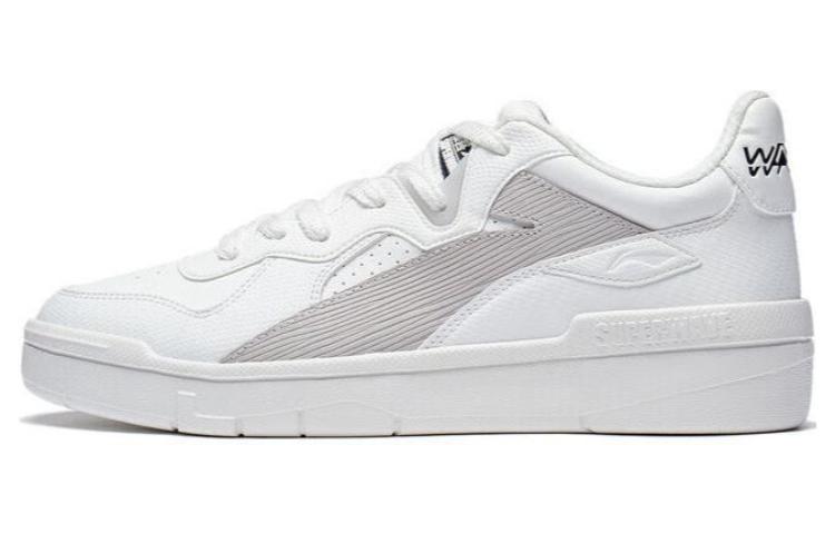 Li Ning Wave Lite Slip Resistant Cushioning Low top Skateboard Shoes Women s White Gray AGCT116-1 37