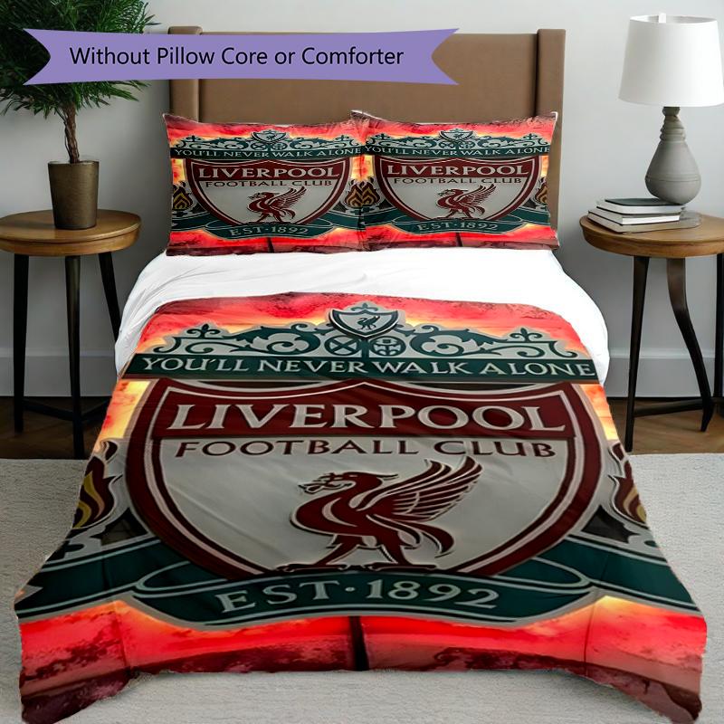 3pcs Duvet Cover Set (1*Duvet Cover + 2*Pillowcase, Without Core),football club.C Print Bedding Set, Bedroom Decor, All‑Season, Birthday Gift
