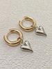 Sweet Heart-shaped Pendant Earrings For Women Simple Geometric Circular Stainless steel Ear Buckle Jewelry Accessories G