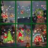 Christmas Cartoon Characters Decorate The Glass Windows with Window Display Atmosphere Stickers
