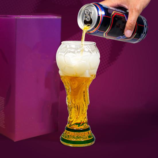 Trophäen-förmiges Bierglas 500 ml Fassungsvermögen Champion Cup Glas für Sportpartys Einzigartiges Geschenk für Fußball