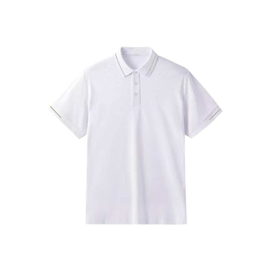 Li Ning Logo Cotton Breathable Solid Color College Style Sports Casual Short Sleeve Polo Shirt Unisex Polo Shirts LSKS110-2