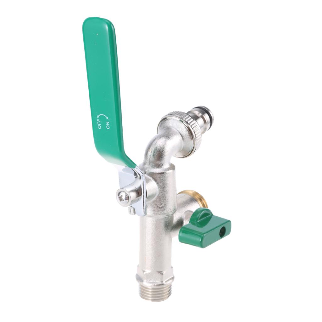 Upgrades Double Outlet Garden Tap Set Stainless Steel Valves Hose Fitting Double Spout Metal Garden Faucet for Outdoor