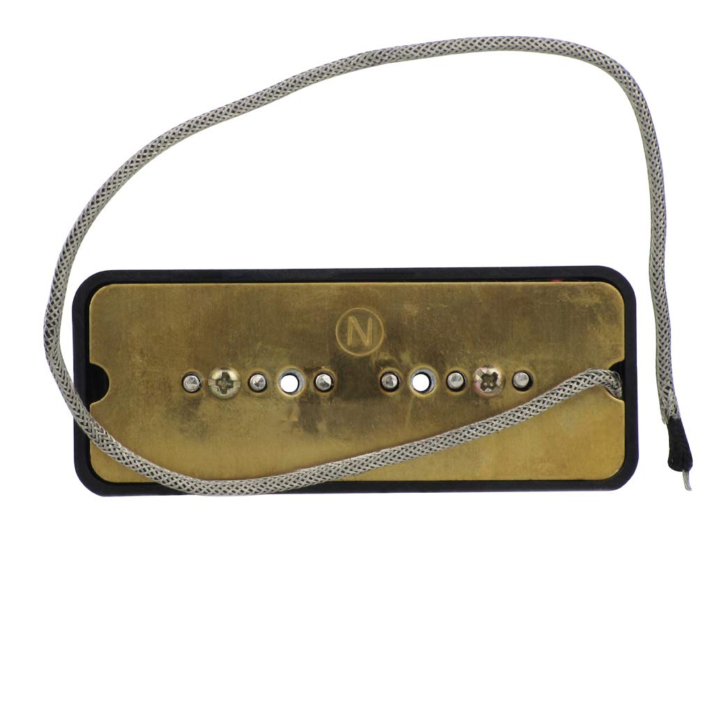 FLEOR Alnico 5 Single Coil Pickup Soapbar Pickup Black P90 Neck & Bridge Pickup Set