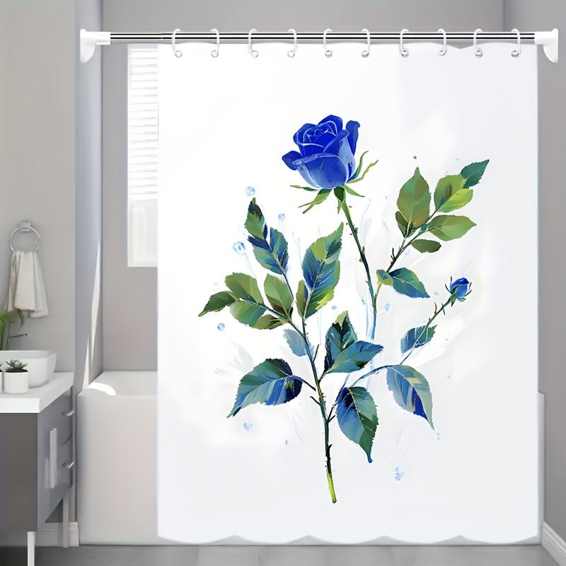 

Blue Rose Decorative Shower Curtain - Polyester, All-Season Use, Fits Any Decor, Home Bath Curtain, Multiple Sizes W60H190(CM)-1 Pcs