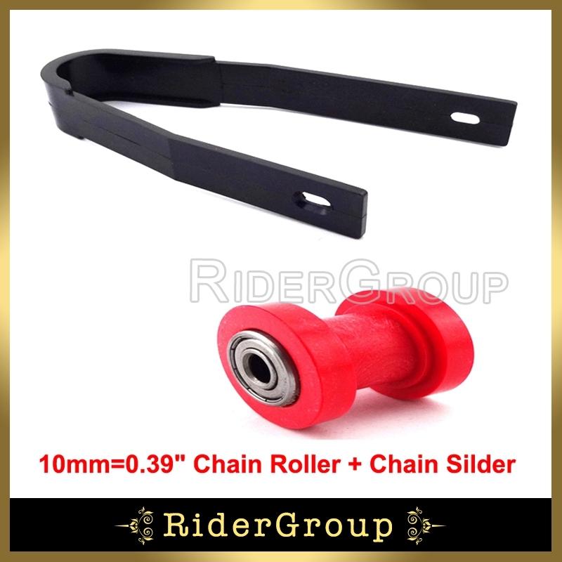 Pit Dirt Trail Bike 10mm Chain Roller Pulley Tensioner Chain Slider Rear Swingarm Guard Guide For Motocross 50cc-160cc
