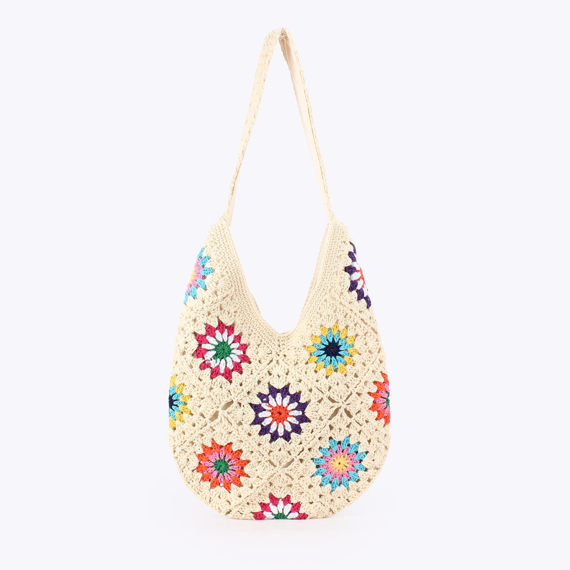 Colorful Crochet Handmade Women s Casual Beach Vacation Bag