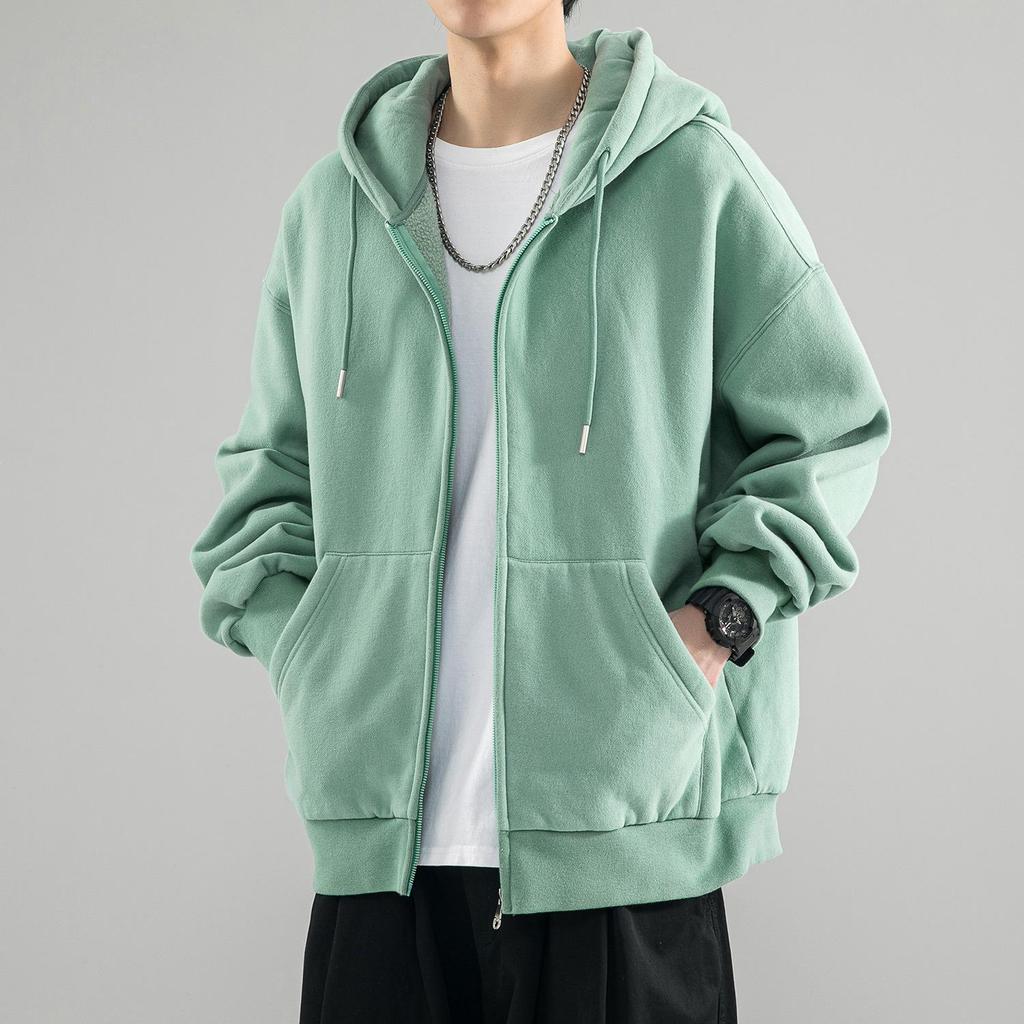 Cardigan Sweater Men's Spring New Spring and Autumn Solid Color Clothes Boys Hooded Casual Men's Spring Coat