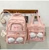 Schoolbagins Style High-value Student Schoolbag Female Korean College Style Two-piece Backpack Ballet Style Lace Make-up Bag