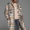 RUGOD Coat Women's Fashionable Loose Autumn and Winter New Design Plaid Stitching Pockets Long-sleeved Mid-length Cardigan