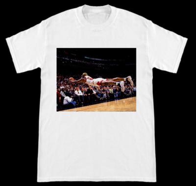 The Worm Dennis Rodman Diving For A Loose Ball White  Shirt Unisex T-Shirt