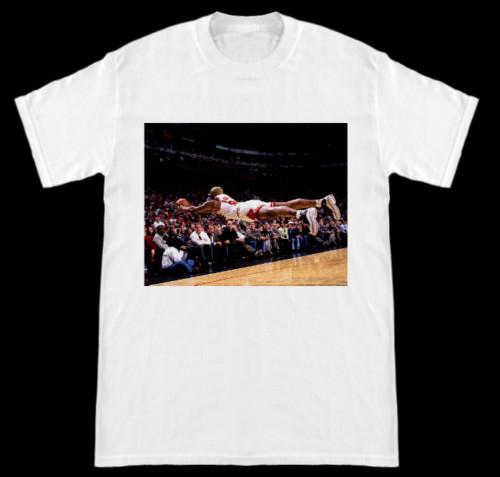 The Worm Dennis Rodman Diving For A Loose Ball White  Shirt Unisex T-Shirt M