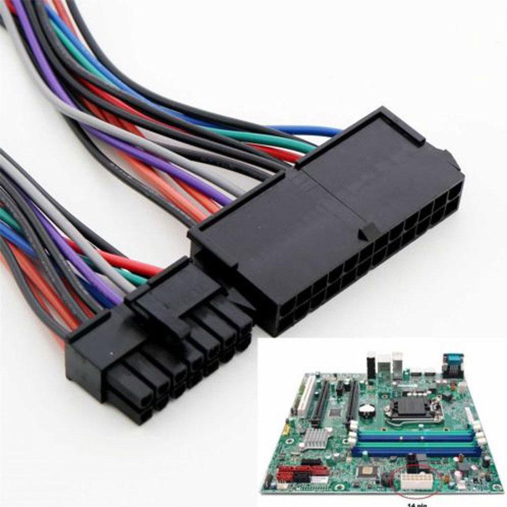 Durable 24 Pin to 14 Pin Main Power Supply Adapter Cable for Male Adapter to Female
