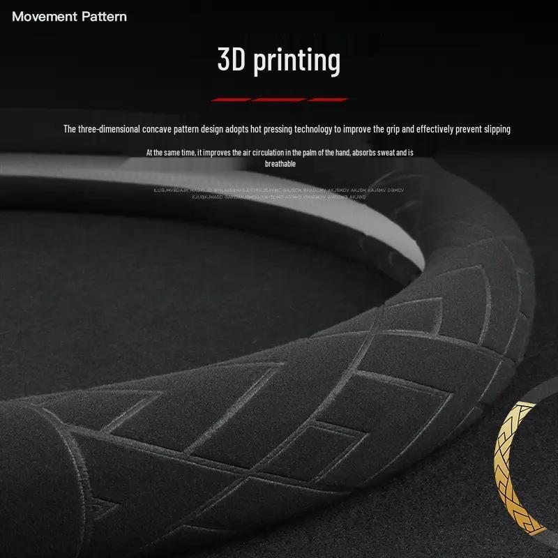 Suede Steering Wheel Cover for Cadillac XT5, XT6, CT4, CT5, XTS, GT4