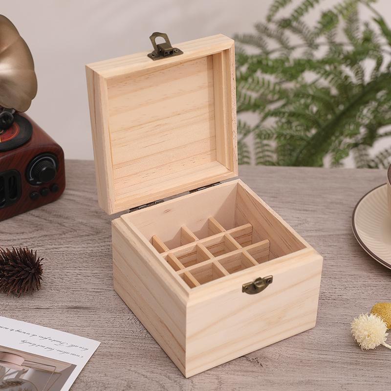16-Grid Solid Wood Essential Oil Display & Storage Box for 10ML Bottles